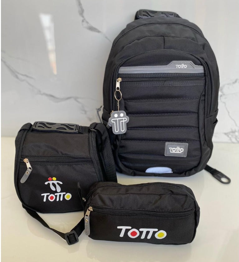 COMBO BOLSO TOTTO 3X1 EN COLOR  NEGRO