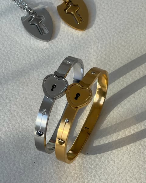 Pulsera + Collar Amor Candado +CAJA REGALO