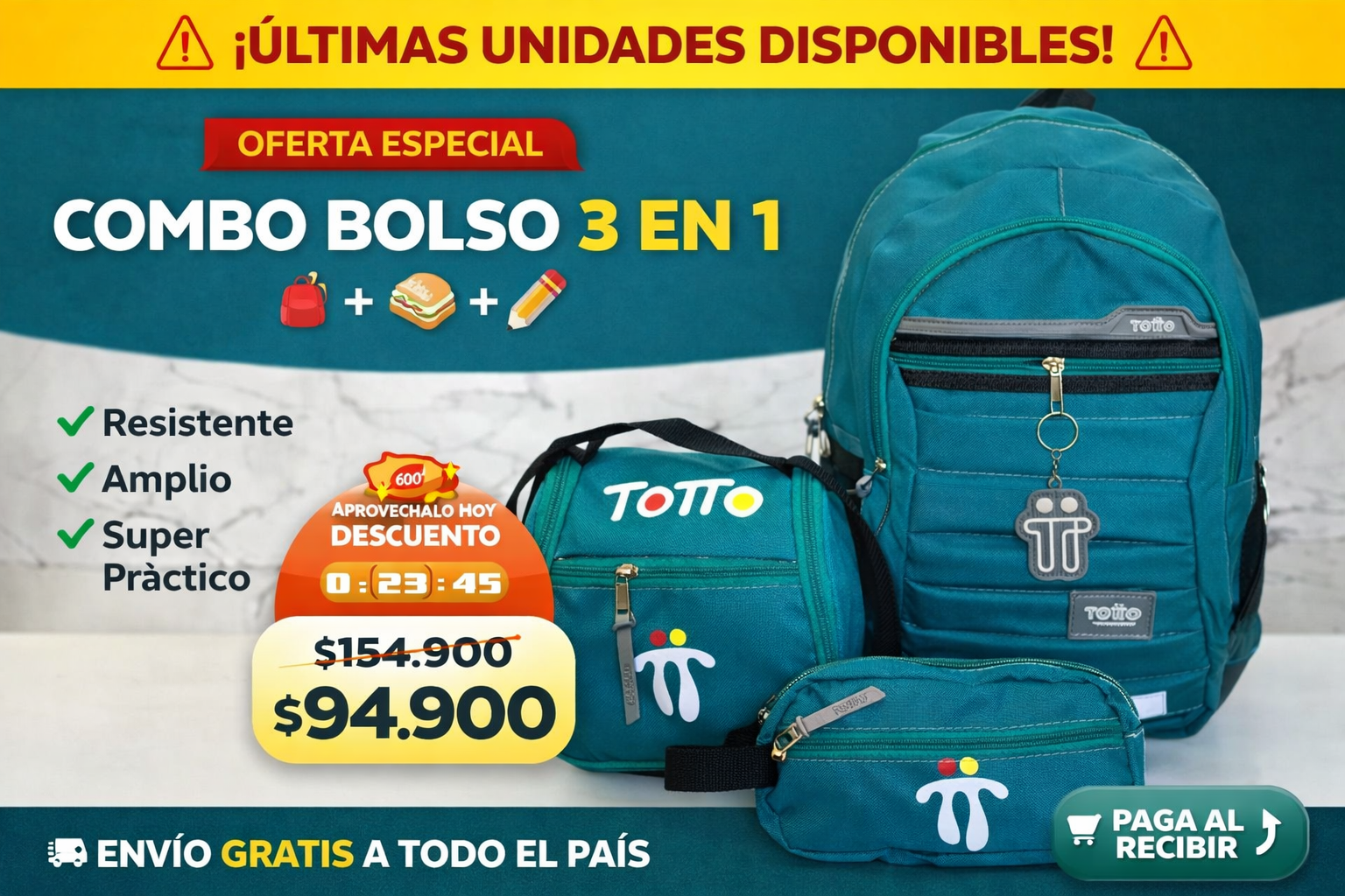 COMBO BOLSO TOTTO 3X1