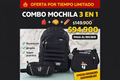 COMBO BOLSO TOTTO 3X1 EN COLOR  NEGRO
