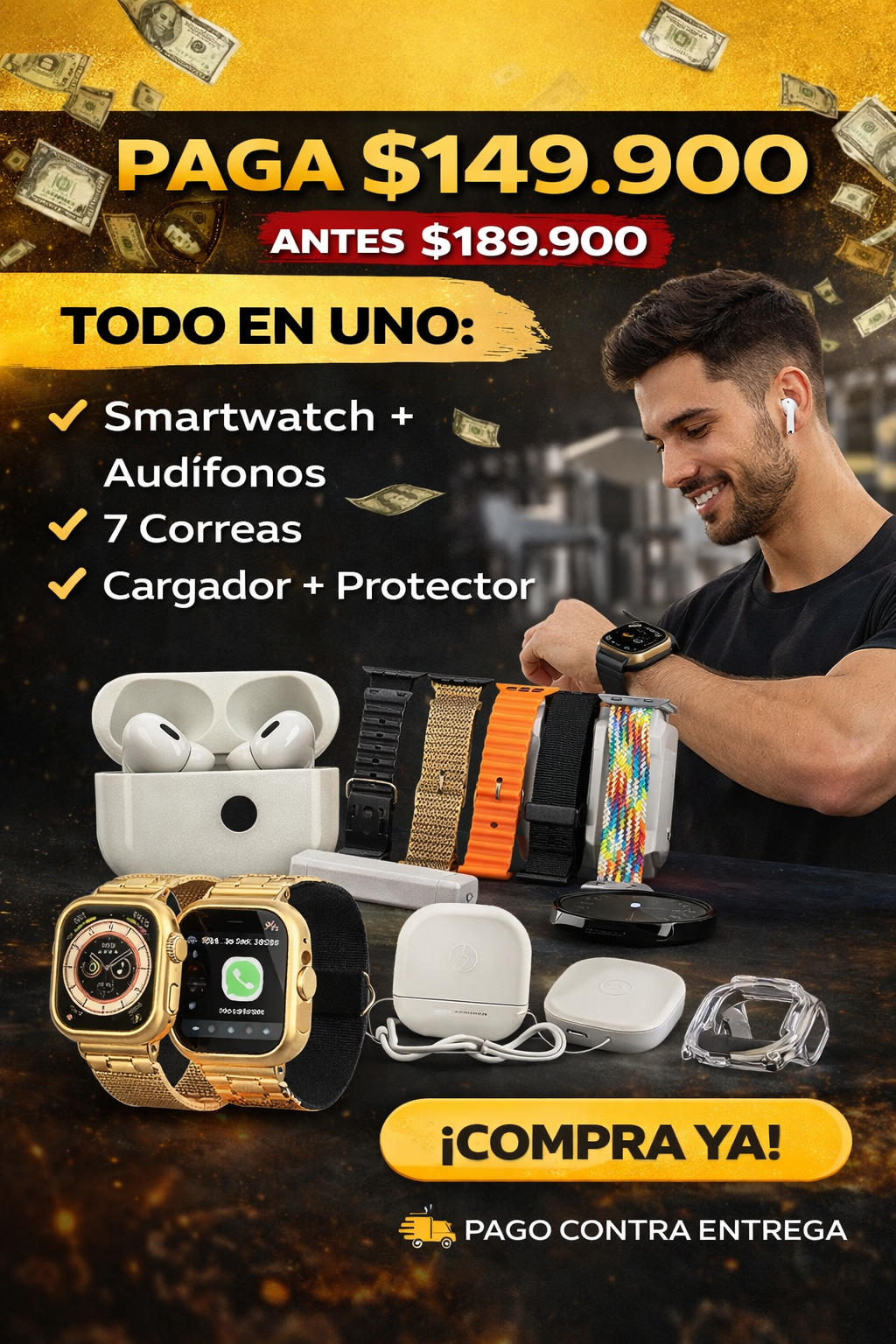 SMART WATCH Y AIR PODS H20