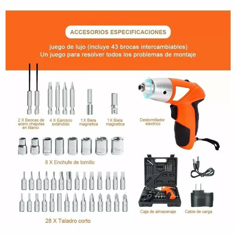 Destornillador Inalámbrico 45 piezas